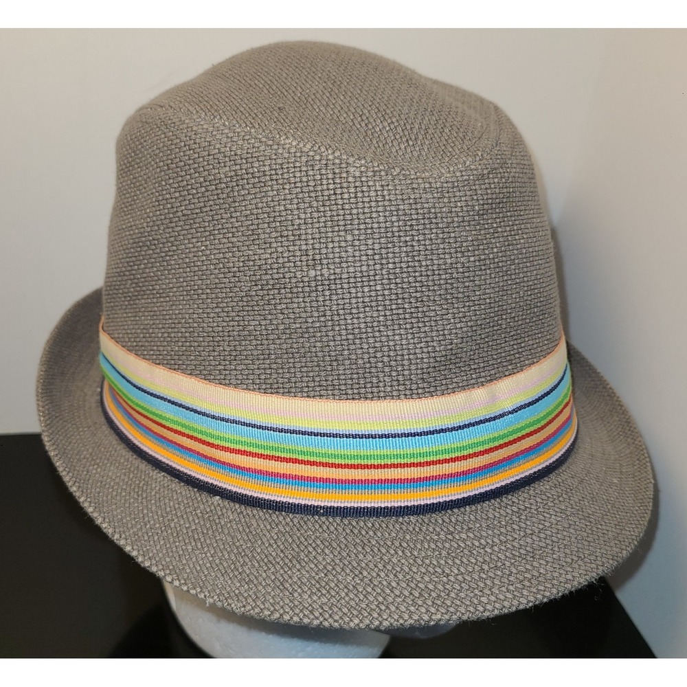 Free Authority Fedora Hat Size L/XL Excellent With Colorful Stripe Hatband